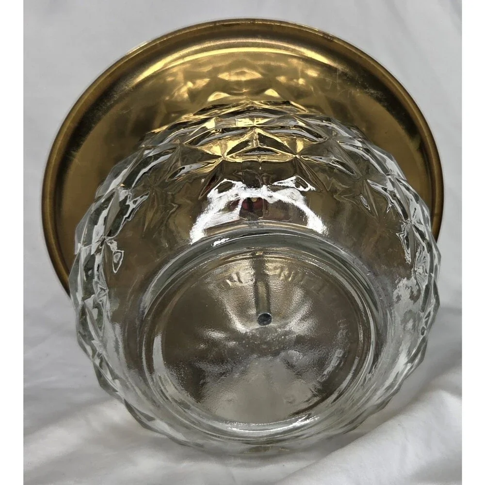 Vintage Park Sherman MCM Brass/Glass Liquor Decanter With Tray & 5 Glasses 1960s